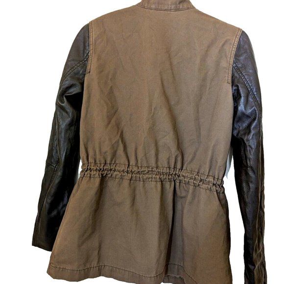 H&M DIVIDED Women's Raglan Jacket Black & Green High Collar Zip-Up Fall … - Picture 4 of 9